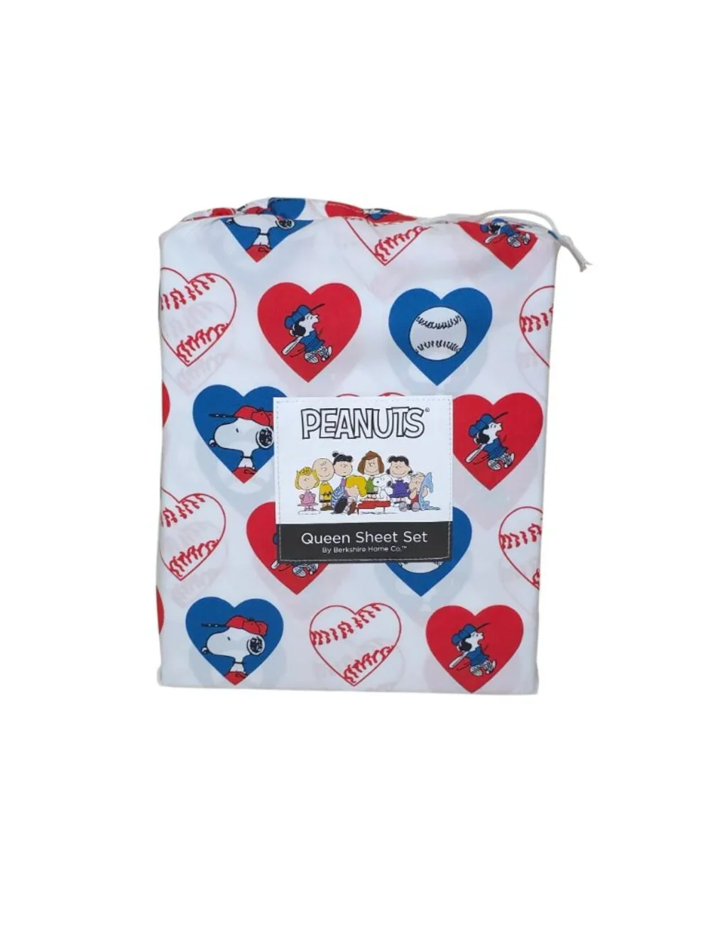 Peanuts Snoopy Baseball Queen Sheet Set By Berkshire USA July 4th Summer